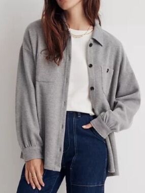 Stella Laguna Beach Grey Button Up Shacket